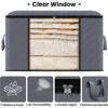 Visible Large Capacity Storage Box Portable Household Clothes Organizer With Handles Foldable Dustproof Quilt Zipper Container 4