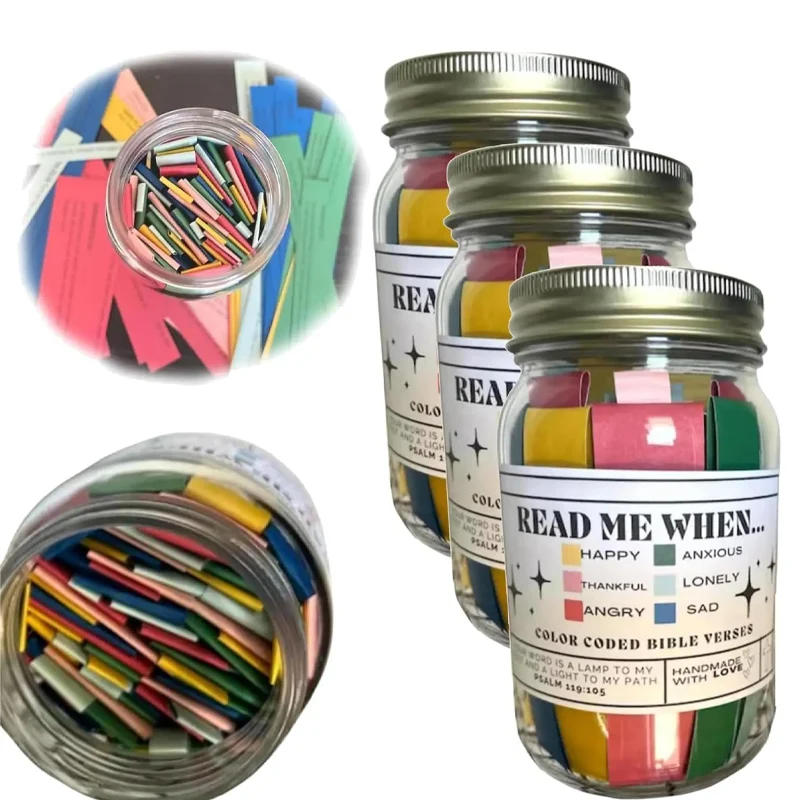 Christian Cards Jar Colorful Bible Verses Jar Different Moods Scripture Cards For Reading Christmas Gifts Emotions And Feelings
