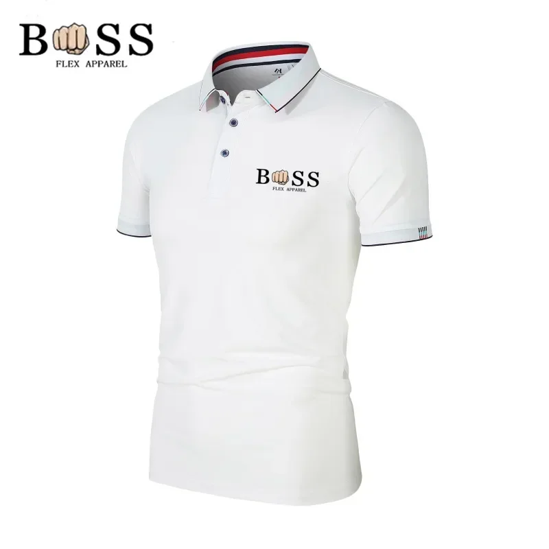 

2024 Summer new men's popular solid color polo shirt short-sleeved lapel casual street fashion breathable T-shirt