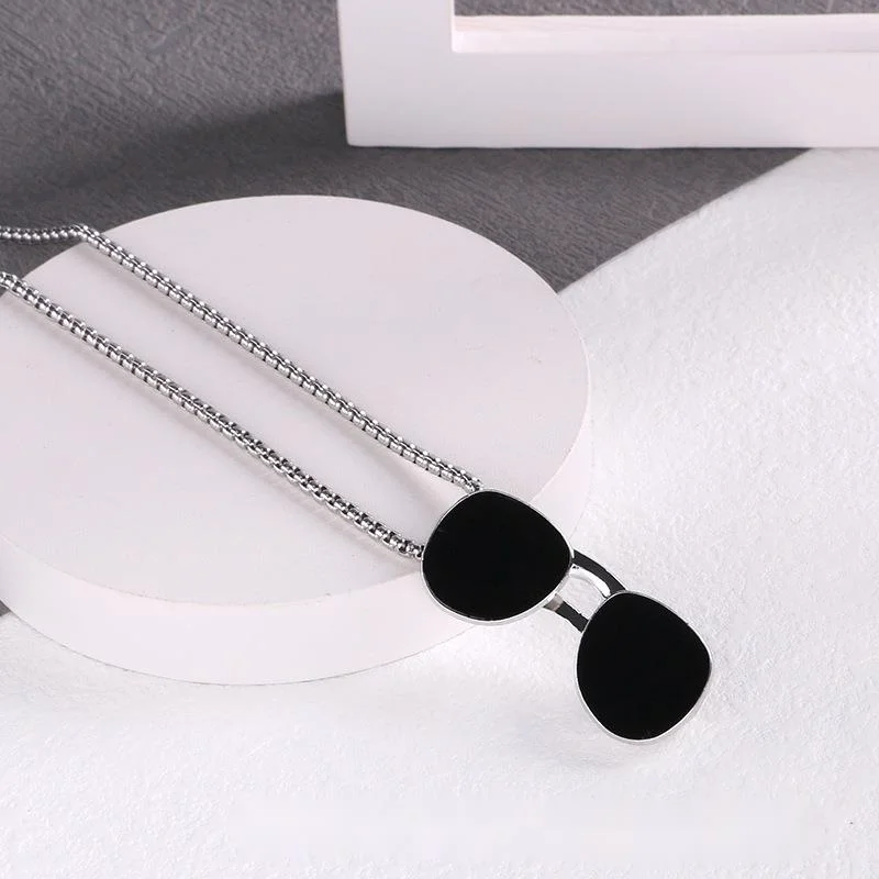 Lunettes simples Tredy Ecklace, Sweat-shirt en acier au titane Chai, Log Versatile Pedat, Accessoire hip-hop, Chaîne de pull_voghion.com