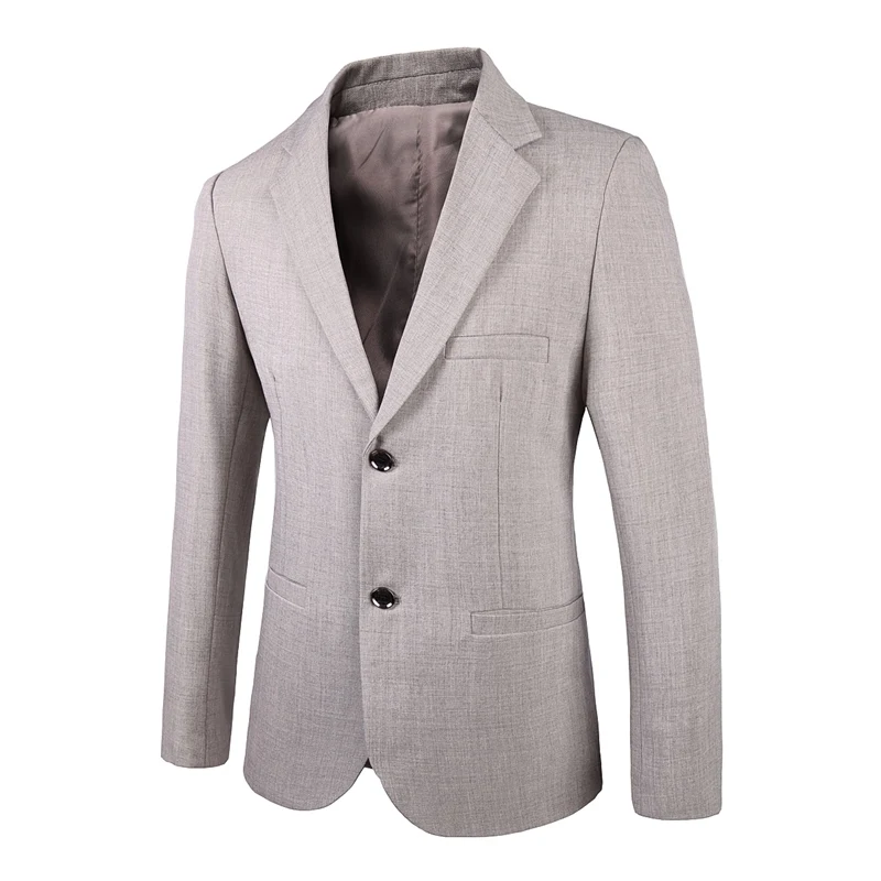 Sky Blue Suit Jacket Men's, Spring / Autumn Men Business Casual Coat, Male Beige Blazer Menteau cal&ccedil;a