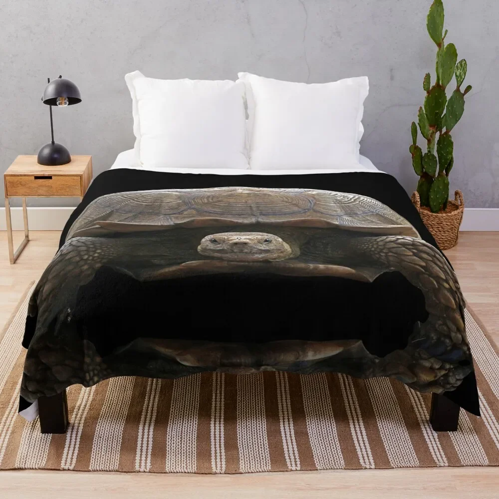 

Sulcata Tortoise with Reflection Throw Blanket Furrys Luxury Brand Blankets
