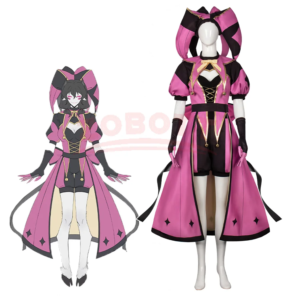 Costume Cosplay Cos Room TFC The Freak Circus Columbina - Outfit da Clown Rosa dell'Angelo - Abbigliamento Spaventoso Yandere Horror