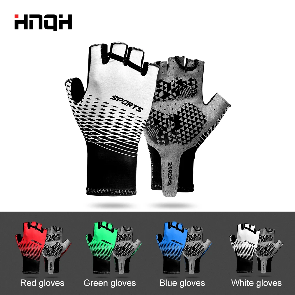 Men Cycling Gloves Breathable Sweat Absorption Non-slip Half Finger Fitness Weightlifting Gloves GEL MTB Bicycle Riding Gloves 2