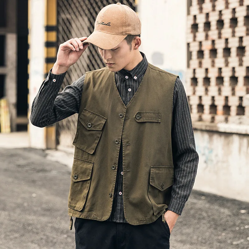 Men Vests Men's Summer Multi pocket 