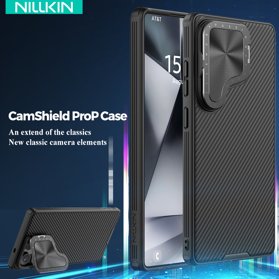 Nillkin Phone Case for Samsung Galaxy S25 Ultra / Galaxy S24 Ultra Flip-style Lens Protection Cover & Mobile Phone Holder