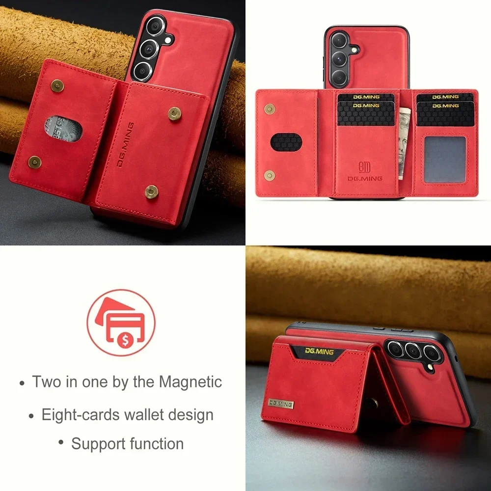 Premium Magnetic Leather Wallet Phone Case with Card Slots