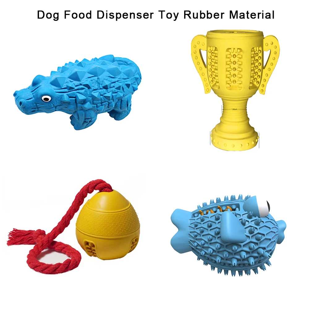 

Durable Dog Interactive Chew Toy for Aggressive Chewer Large Dog Natural Rubber Dog Food Dispenser Toy Clean Teeth Pig/Fish Toy