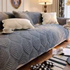 1PC Soft Velvet Sofa Cover for Living Room Winter Warm Leaves Sofa Towel Non-Slip Universal L Shaped Couch Slipcover Protector 5