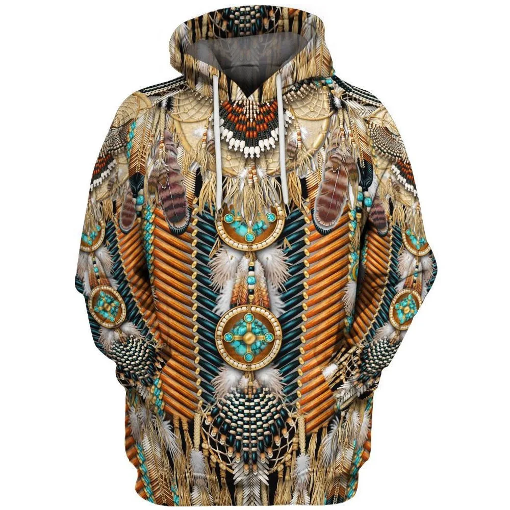 

2023 American Indian Totem Harajuku Popular 3D Digital Print Top Casual Large Sweater