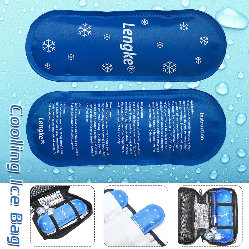 Ice Packs Cold Reusable Insulin Injuries Cooler Compress Nylon Travel Freezer Wrap Knee Soft Hot Cool Medication or Aid First gel ice pack reusable cold hot compress therapy wrap soft elbow ice bag double sided knee elbow brace pain relief for knee elbow