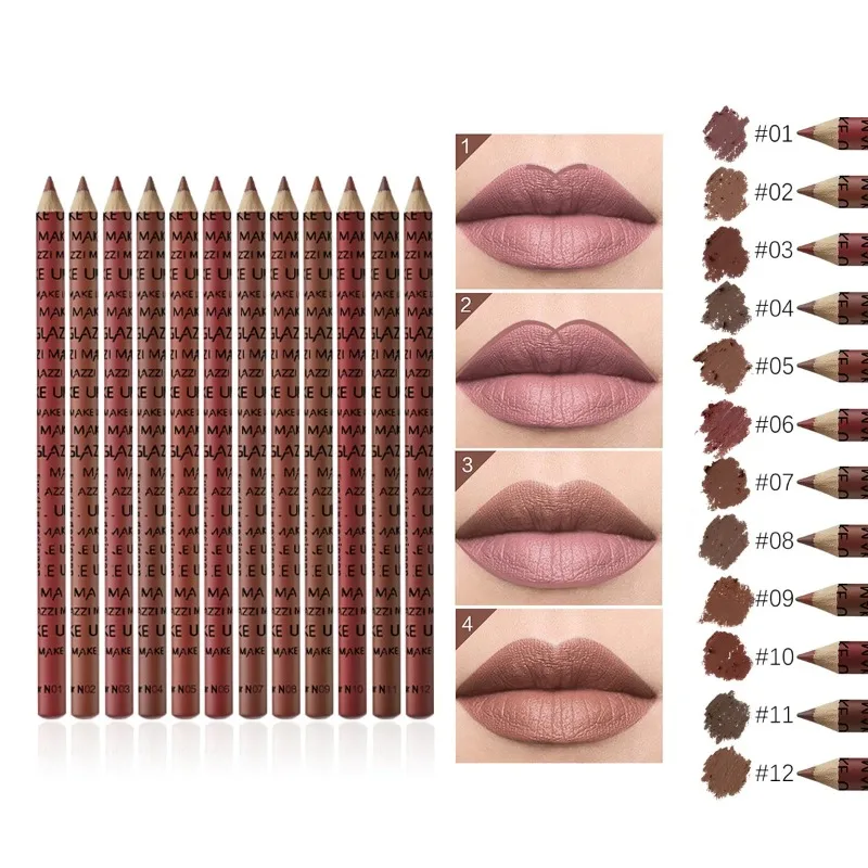 Lipliner Pencil Set Lipstick Pen Eye Makeup Pen Eyebrow Pencil 12 Colors lip liner pencil lip liner lipliner pencil lip liner set
