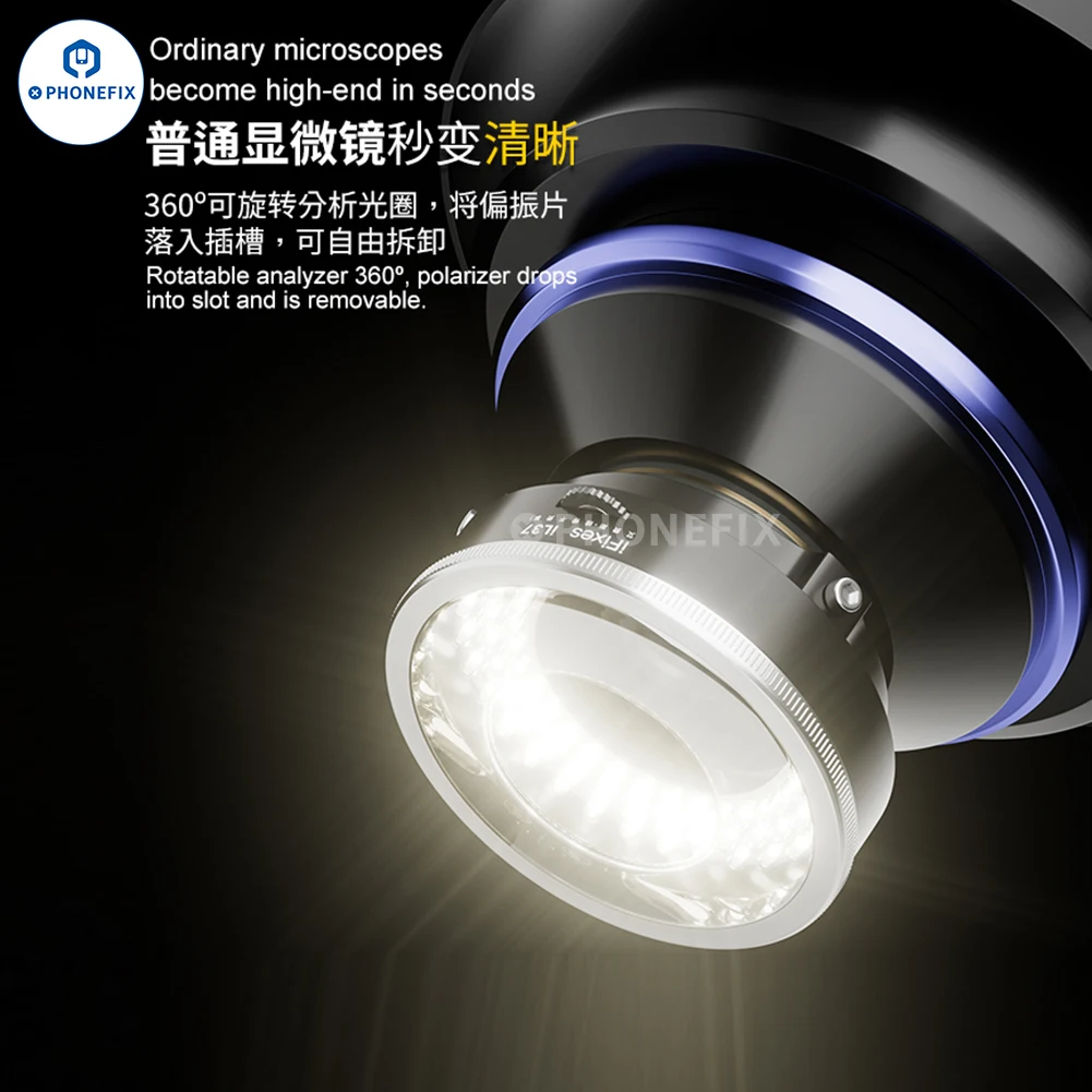 Microscope Lamp iFixes iL37 Microscope Polarized 96Pcs LED Ring Lamp Double-layer Anti Glare Microscope Illuminator for Phone Soldering Repair