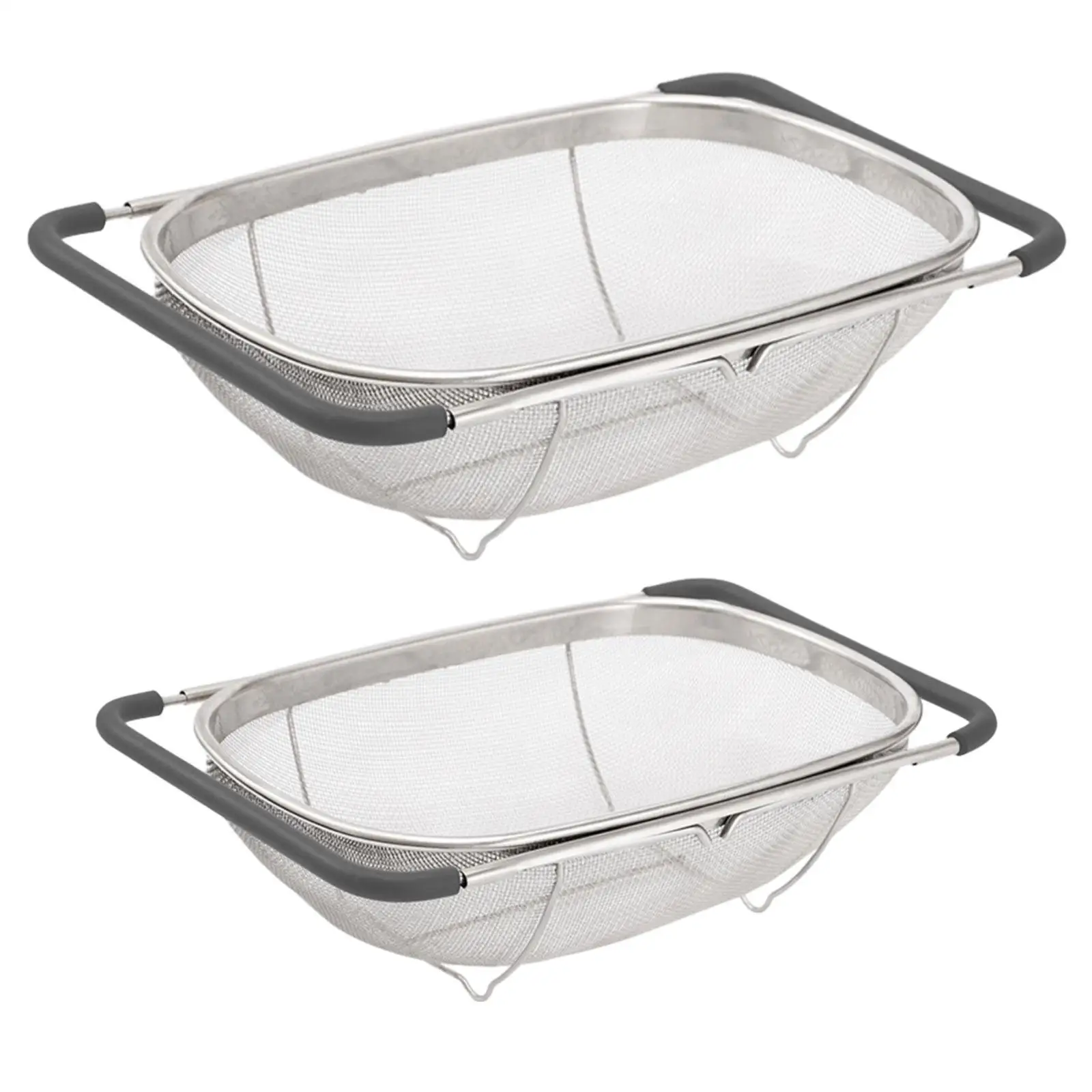 Sink Draining Basket Extendable Easy to Clean Multiple Uses Sturdy Durable Drain Basket for Strain Drain Rinse Fruits Vegetables