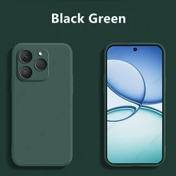 Liquid Silicone Phone Case - Sleek and Durable Back Cover Protector for Realme 15T (BlackGreen)