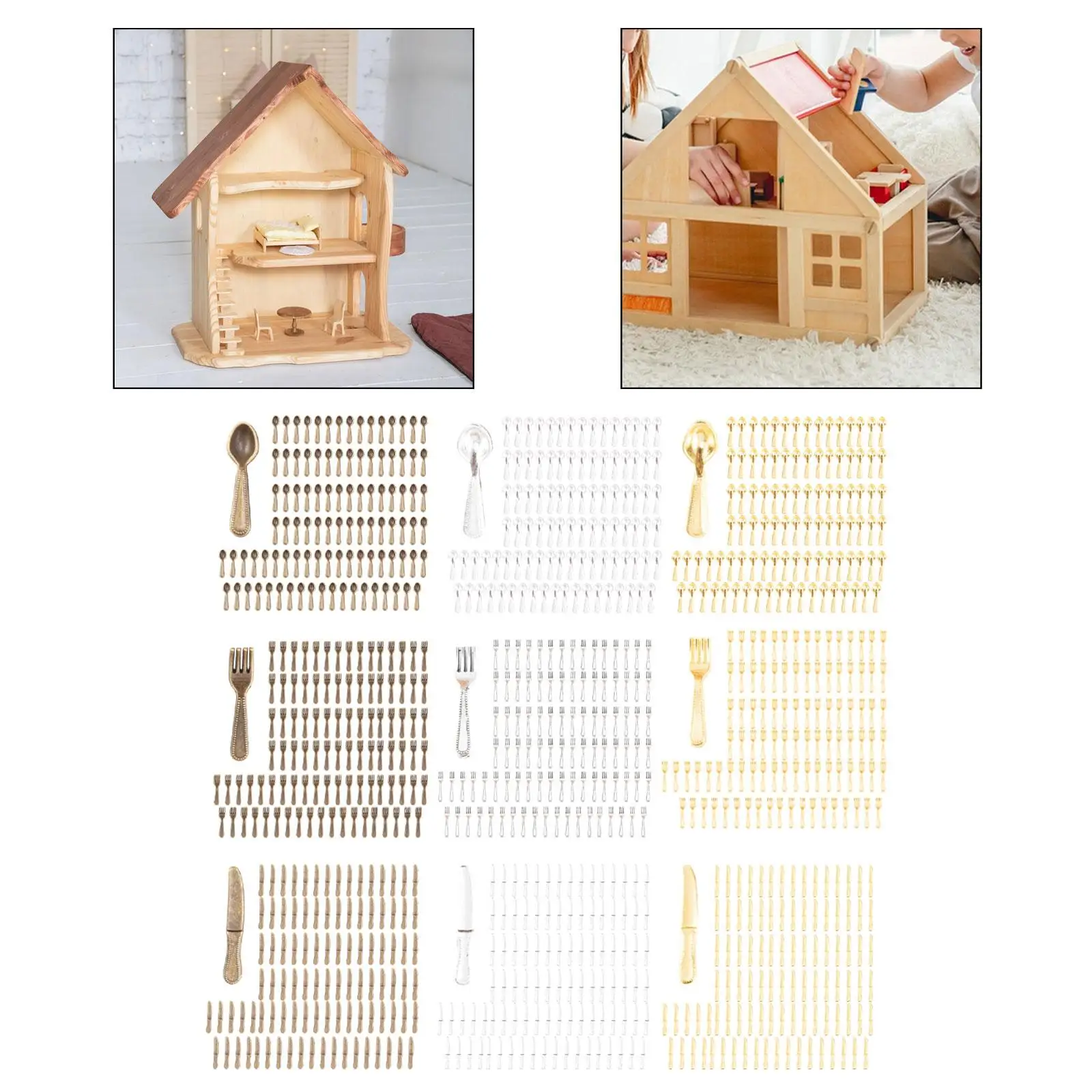 100x 1/12 Dollhouse Tableware Dollhouse Kitchen Accessories for Kids Girl