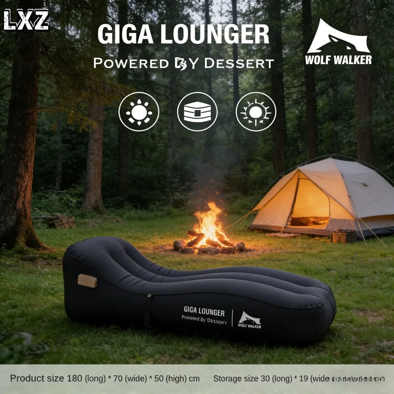 Poltrona Gonfiabile Automatica One-Click, Divano Gonfiabile Leggero da Viaggio - Ricaricabile USB, Divano Letto per Campeggio all'Aperto - immagine 2