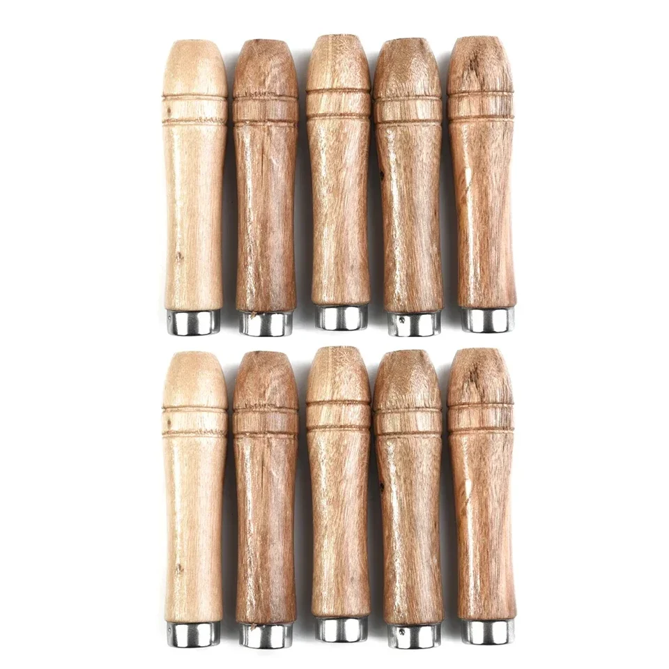 10 Manici In Legno Per Lime E Raspe - Lunghezza 90mm, Foro 4mm, Per Fai Da Te E Lavorazione Legno - Foto 2