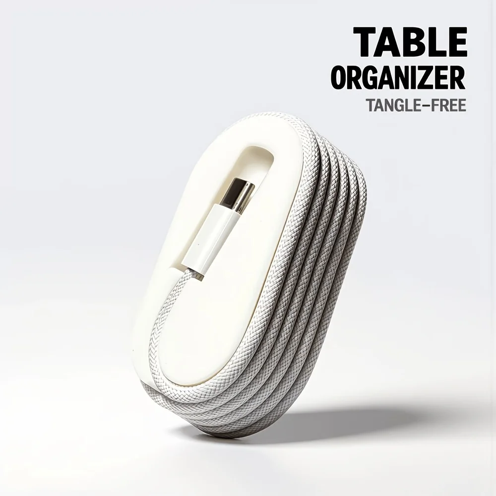 Portable Braided Cable Winder and Desktop Organizer