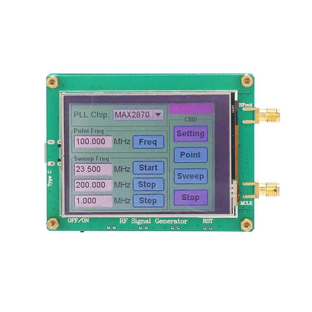 MAX2870 23.5MHz-6000MHz RF Signal Source Generator Module High Stability Low Noise LCD Display Signal Sensor Meter 5