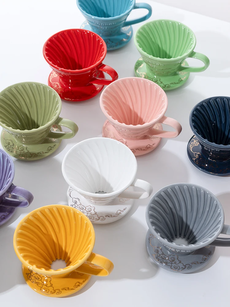 

Jinlong Tengfei the Year of the Loong Ceramic Filter Cup v60 Hand brewed Coffee Filter Cup Dripping Coffee Filter