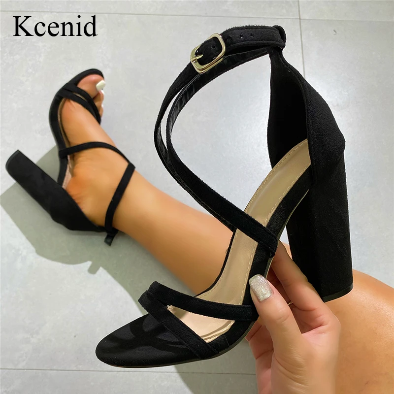 

Женские босоножки Kcenid, летние модные туфли-лодочки с открытым носком на высоком каблуке, женская обувь с ремешком и пряжкой, повседневная женская обувь для вечеринки