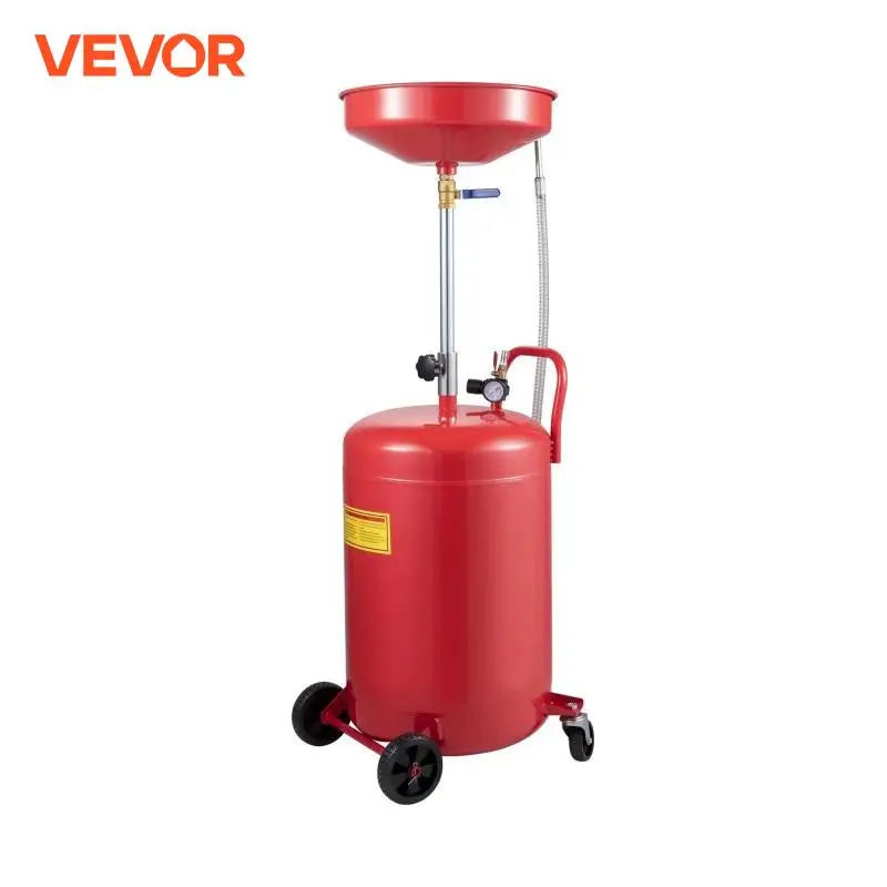 VEVOR 20 Gallon Waste Oil Drain Tank Air Operated Drainer with Pressure Regulating Valve for Fluid Fuel Transfer Drainage oil drain pan
