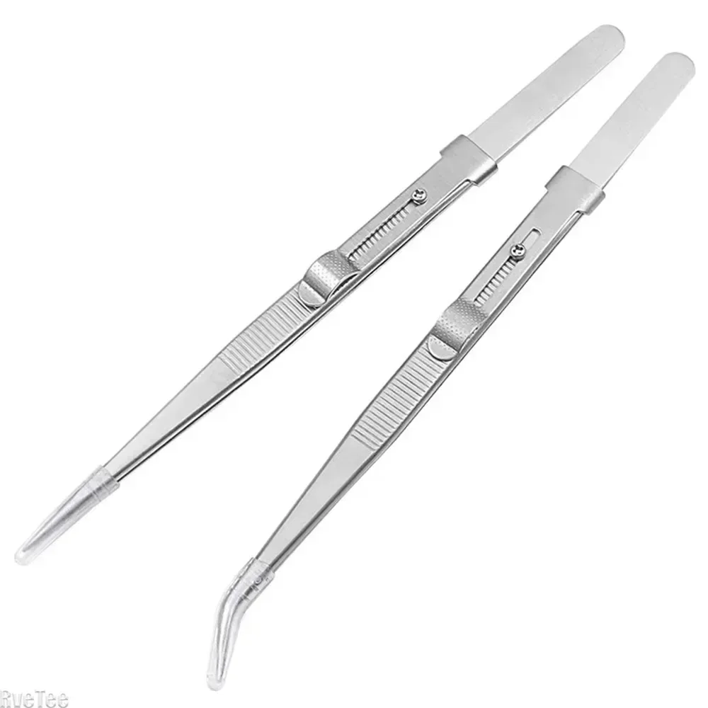 Tweezers Adjustable Stainless Steel Diamond Jewelry Clips Slide Lock Antistatic Tweezer Tool for Electronic Hand Tools with precision tweezers,tweezer tool,esd anti static tweezers