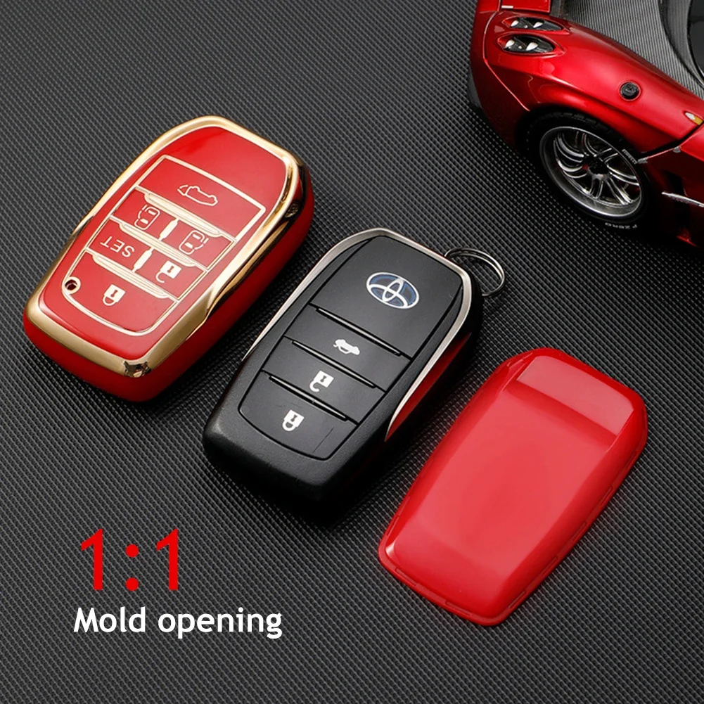 6 Button Car Key Case For Toyota Alphard PREVIA Voxy Noah Esquire Vellfire Harrier Shell Fob Holder Car Key Cover Key Shell