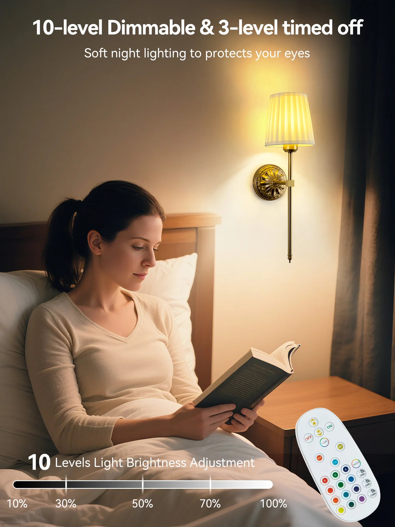 مصباح جداري لاسلكي LED بتحكم