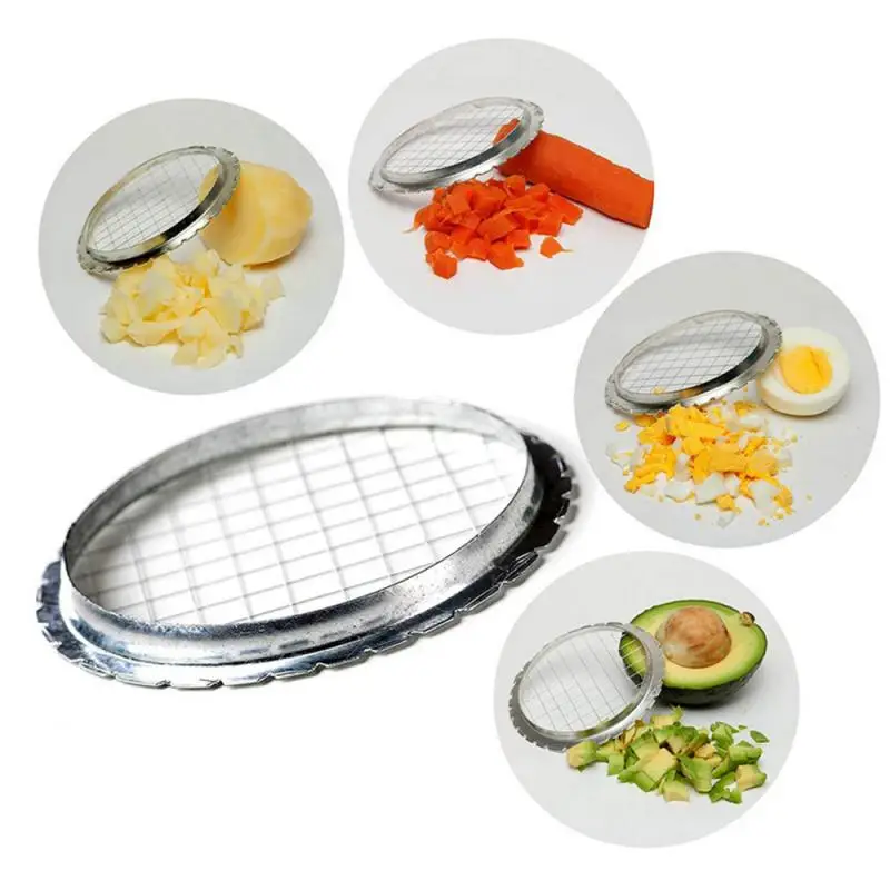 Food Slicer Stainless Steel Egg Slicer Cutter Mesh Grid Vegetable Fruit Chopper For Salad Dessert Potato Cube Grid Cutting Kitchen Gadgets