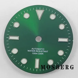 Luminous Sunlight Watch Dial, 29mm, (Green - Silver nail)