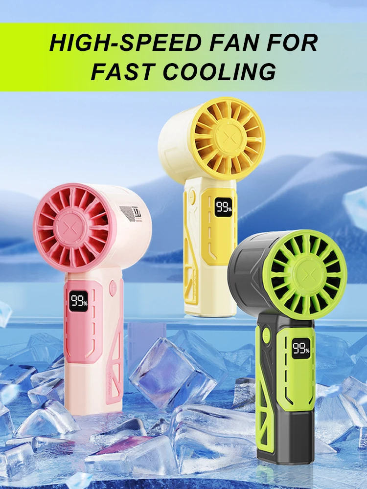 

Handheld Fan Rechargeable Fan 100 Gears Adjustable Small Fan 12m/s High Speed Low Noise Outdoor Portable Small Fan