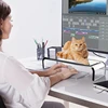 1pc Acrylic Monitor Notebook Holder, Transparent Height Increasing Shelf Storage Rack, Home Use Display Stand 5