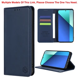 Wallet Skin Magnetic Card Slot Leather Phone Flip Case for Xiaomi 11T (11T Pro) (Blue)