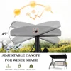Outdoor Patio Swing with Adjustable Canopy, 3 Seat Outdoor Porch Swing with Cup Holders, Waterproof Textilene Swing Chair 3