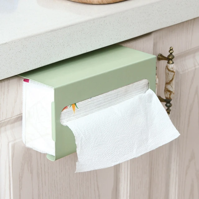 Under Cabinet Paper Towel Holder Iron Tissue Box Storage Rack Tissue Holder  Paper Towel Rack Kitchen Towel Hanging for C - AliExpress