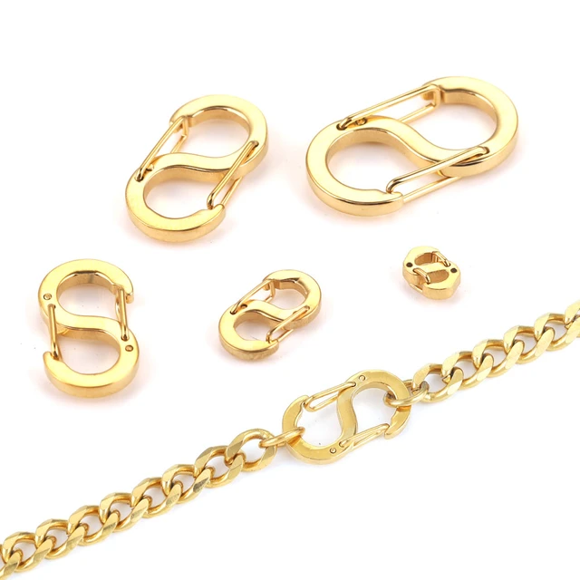 4pcs S Type Clasps Hooks For Necklace End Connectors DIY Jewelry