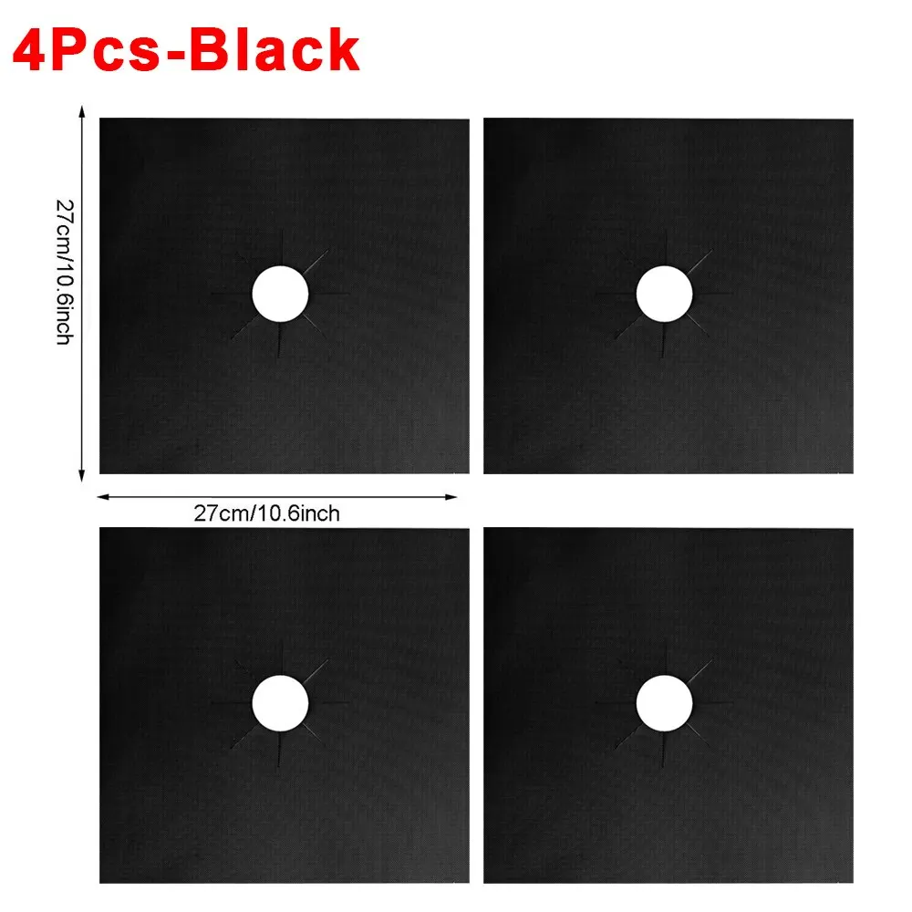 Gas Stove Protector 4 Piece Cooker Lid Liner Cleaning Pad Kitchen Cookware Accessories Reusable Boiler Hood Protectiv