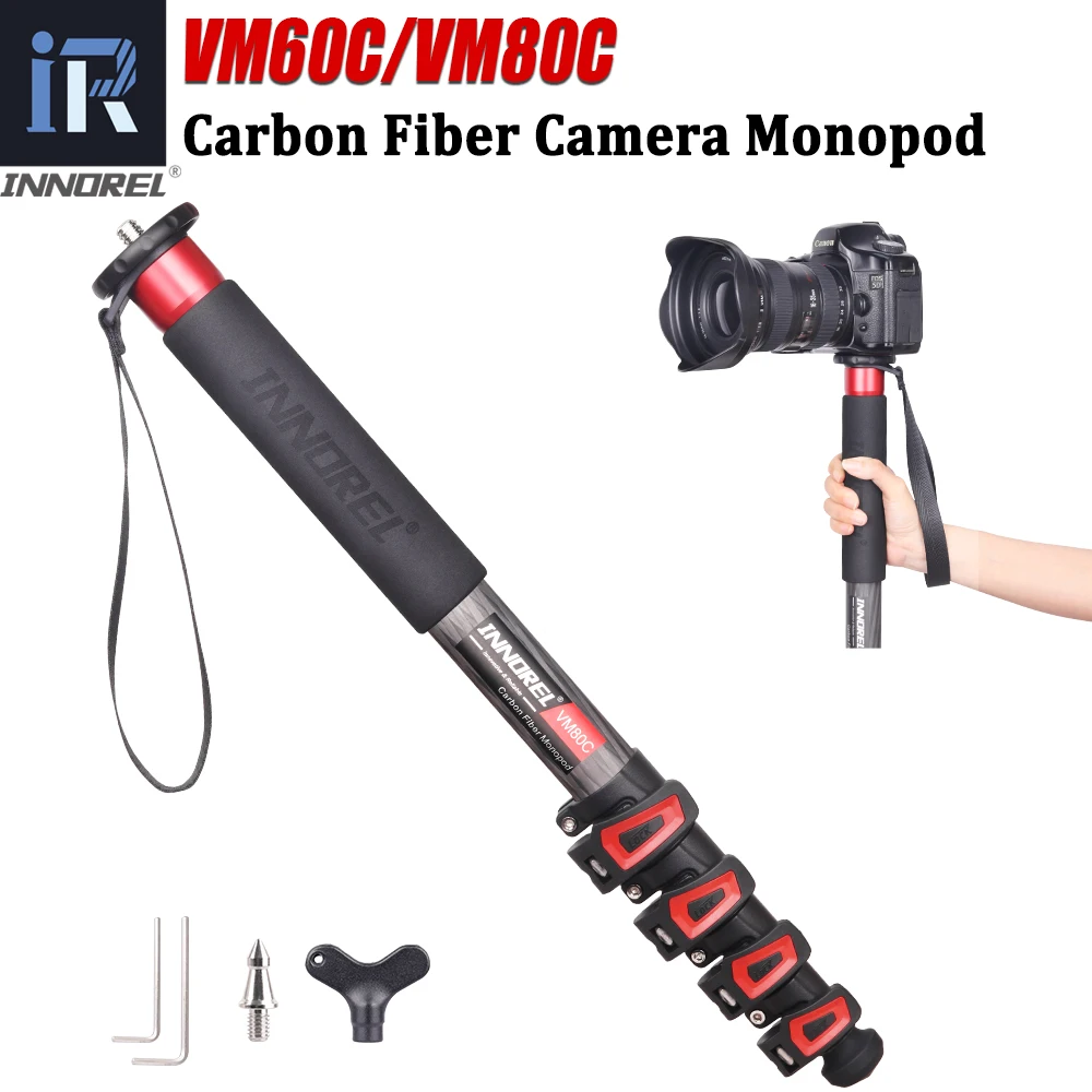 Camera Monopod Camera Monopod INNOREL VM60C/VM80C Carbon Fiber Monopod with Fast Flip Lock for Canon Nikon DSLR Camera Video Camcorder