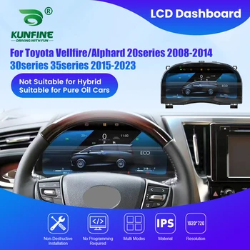 Panel de instrumentos digitales LCD de 12,3 pulgadas para Toyota Vellfire Alphard 20 30 35 series 2008-23 velocímetro de Panel de instrumentos virtuales 1