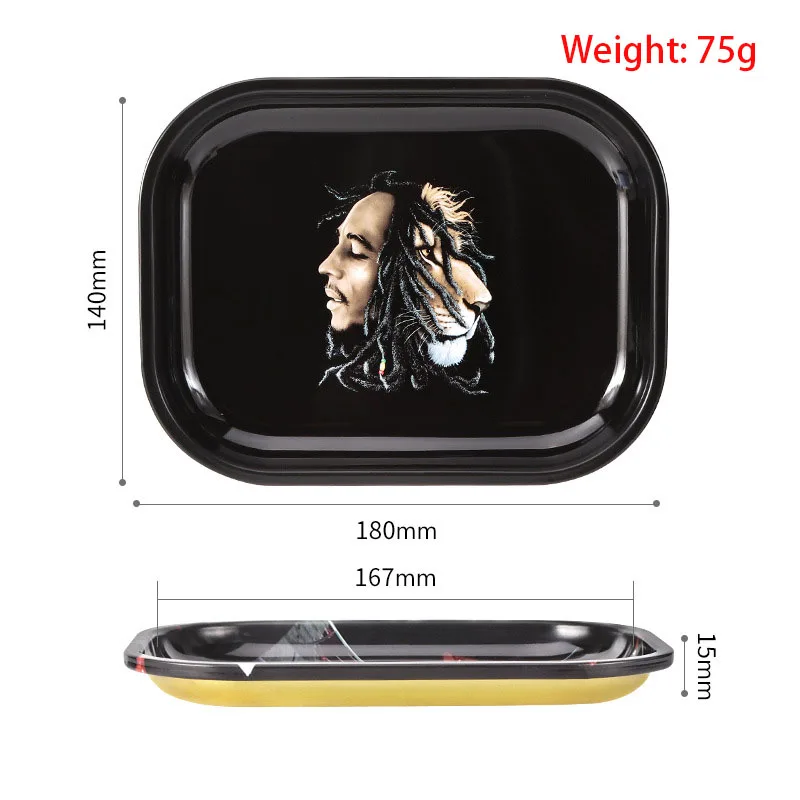 Tobacco Rolling Tray 18*14cm tin metal tray for smoking accessories