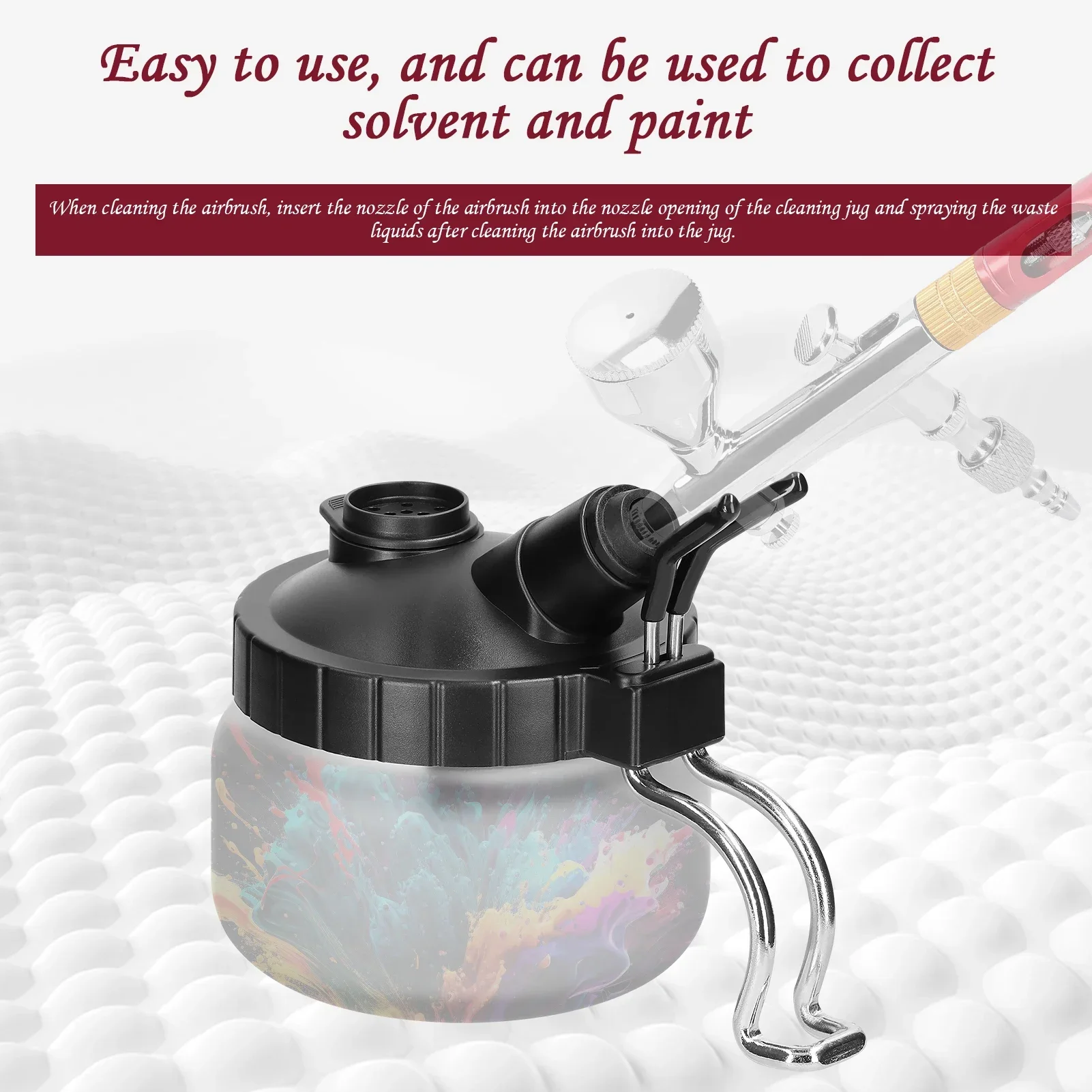 

Airbrush Cleaning Bottle Multifunctional Cleaning Tools Nail Model Washer Wasted Solvent Paint Collectors Spray Gun Accessories