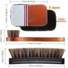 Horsehair Shoeshine Brush Kit Polish Applicator Applicator Cleaner Cleaning Brush with Microfiber Shoe Gloves 3