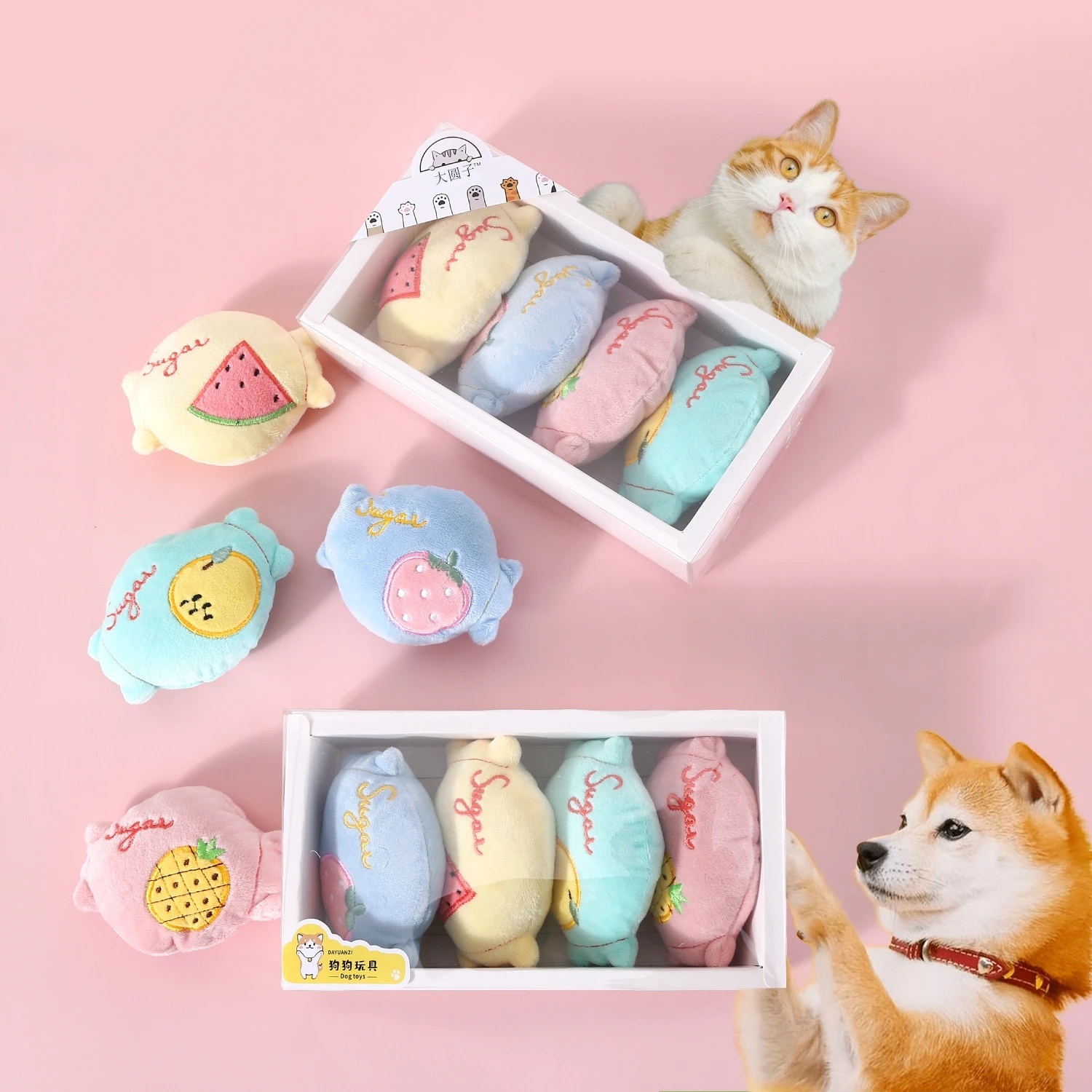 

Pet Toy Gift Box Cat Catnip Sound Toy With Bell Dog Chewing Squeaky Toy Bite Resistant Teeth Cleaning Cat Mint Interactive Toy