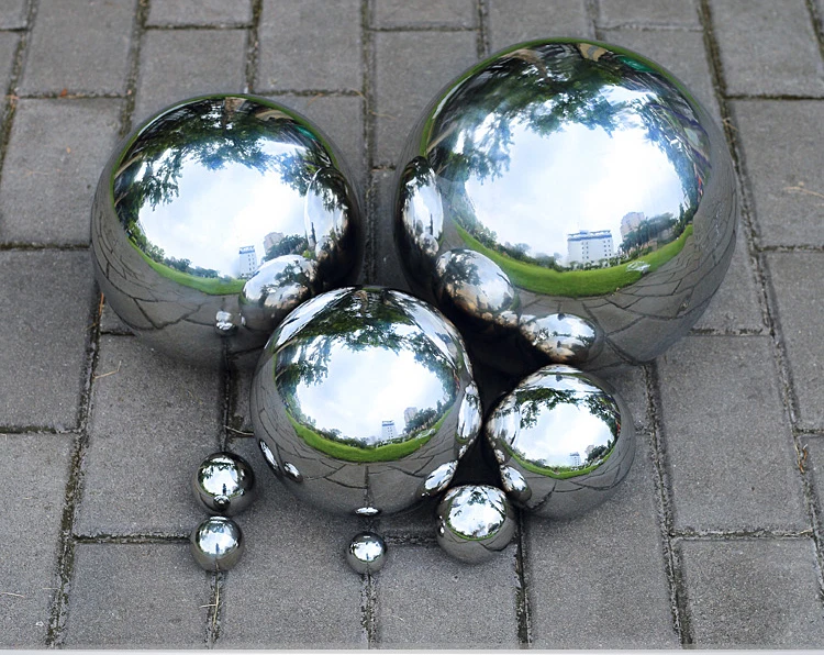 Description Picture 3 of itemDia 19-300mm 304 Stainless Steel Hollow Ball Mirror Decoration Round Ball Stainless Steel Large Round Ball Floating Ball