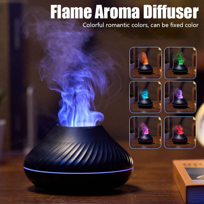 Flame Aroma Diffuser Ultrasonic Humidifier Small Essential Oil Diffuser