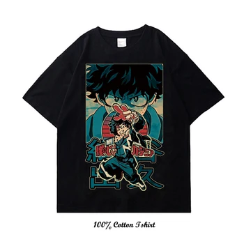 My Hero Academia Graphic Print T Shirt Vintage Harajuku Streetwear Short Sleeve Plus Size Cotton Crew Neck T Shirt Women Men