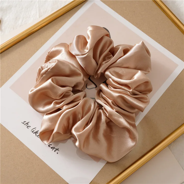 wide headbands for women INS Fashion Handmade Elastic Rope Ribbon Hair Scrunchies Trendy Pure Color Cotton Silk Cloth Smooth Bands Women Girls Gift korean hair clips