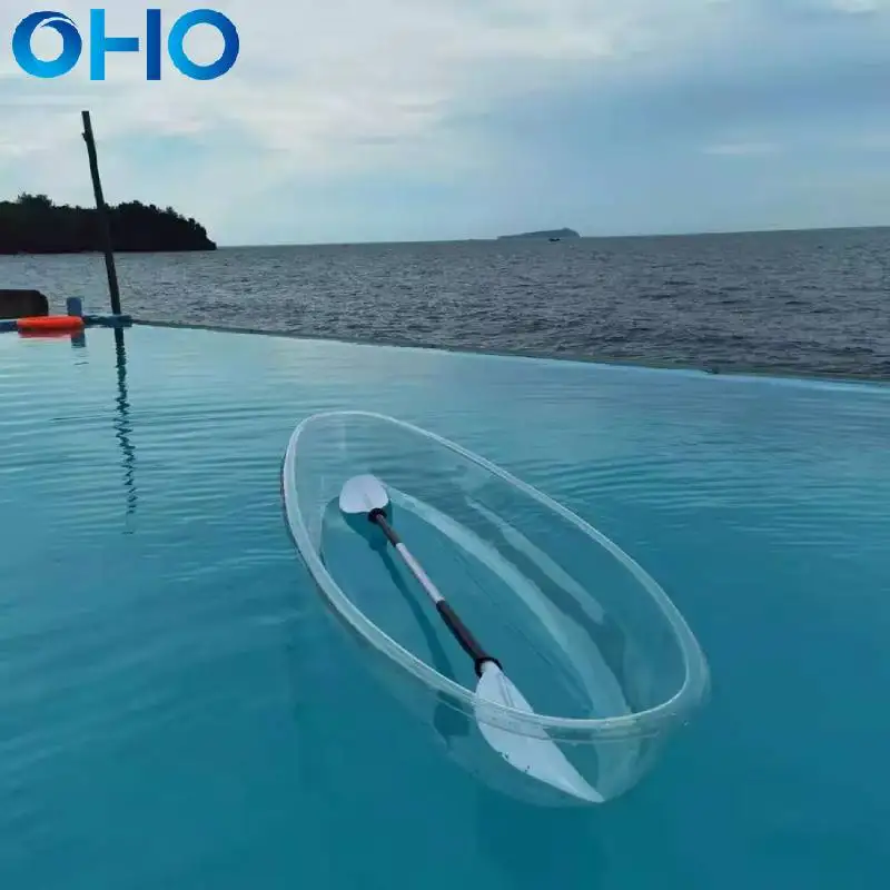 Wholesale Clear Bottom Transparent Crystal Kayak With Led Light Plastic
